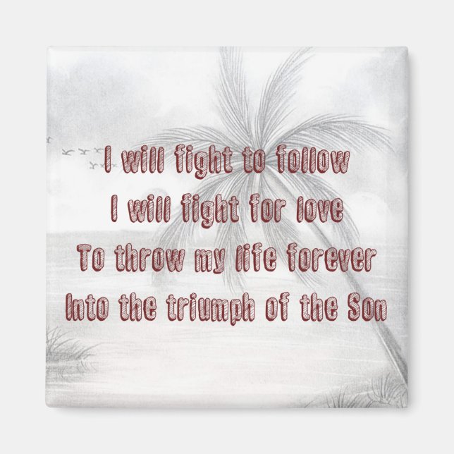 L'amour est War Hillsong Lyrics Magnet (Devant)
