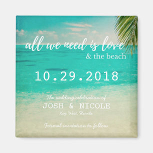 L'amour et le mariage de plage sauvent le magnet