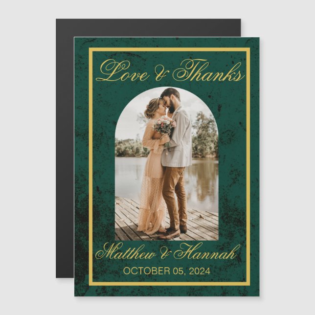 L'amour et merci Photo Mariage Faveurs Merci (Devant / Derrière)
