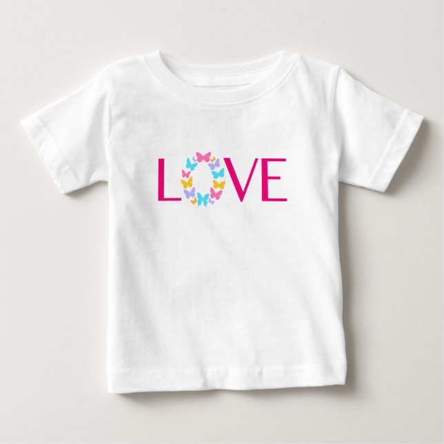 L'amour et papillons T-shirt bébé (Devant)