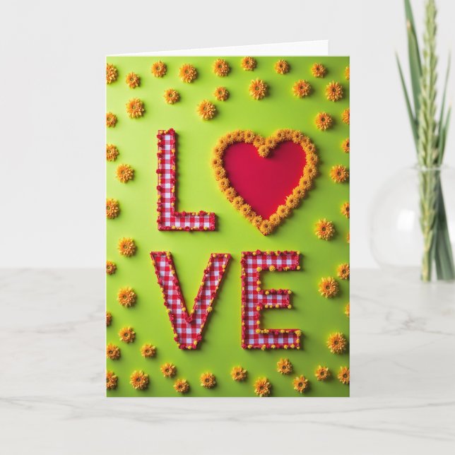 L'amour Fait Fleurir une Carte Douce (Devant)