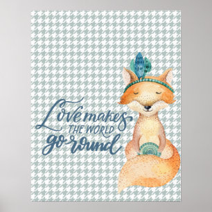L'amour fait le monde - Poster Boho Fox Wood