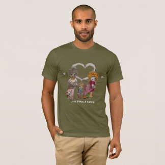 L'amour fait une famille par le T-shirt olive des