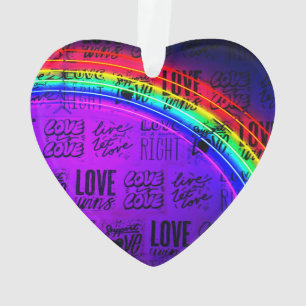 L'amour gagne Gay pride LBGQT Arc-en-ciel