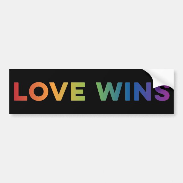 L'amour gagne Rainbow Bumper Sticker 3 (Devant)