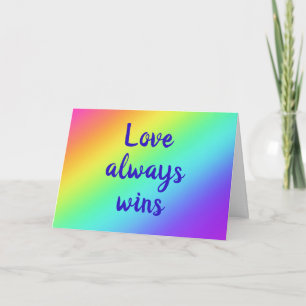 L'amour gagne toujours la carte de voeux pliée