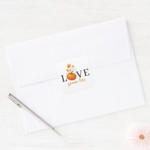 L'AMOUR grandit ici Autocollant automnal à lettr