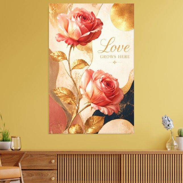 L'amour grandit ici - Toile de luxe représentant u (Insitu(Salon))