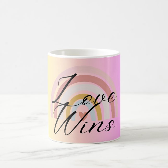 L'amour minimaliste rose Mug gagne (Centre)