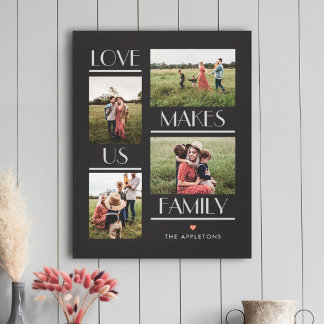 L'amour nous rend famille modifiable couleur toile