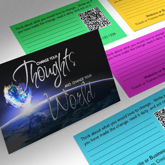 L'amour pour changer les Cartes de visite du monde (Change Your Thoughts, Change Your World and choose your custom color.)