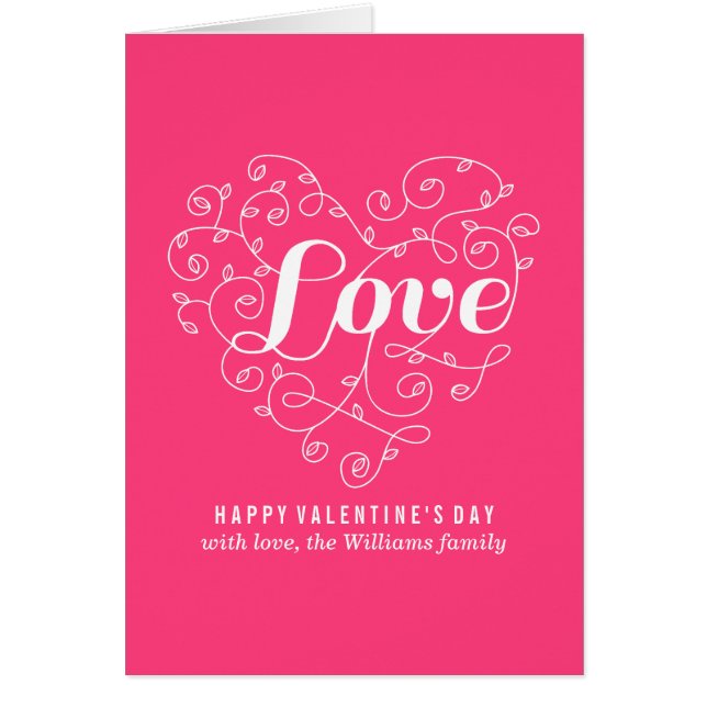 L'amour rose | Cartes Saint Valentin (Devant)