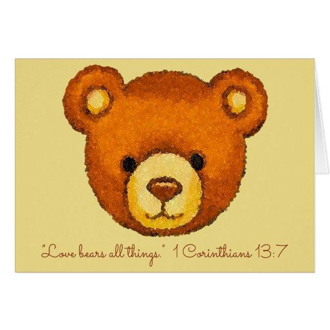 L'amour soutient tout le Things~Scripture~Bear (Devant Horizontal)
