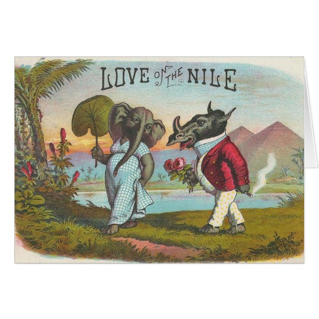 L'Amour Sur Le Nil Vintage Cigar Art Étiquette (Devant horizontal)