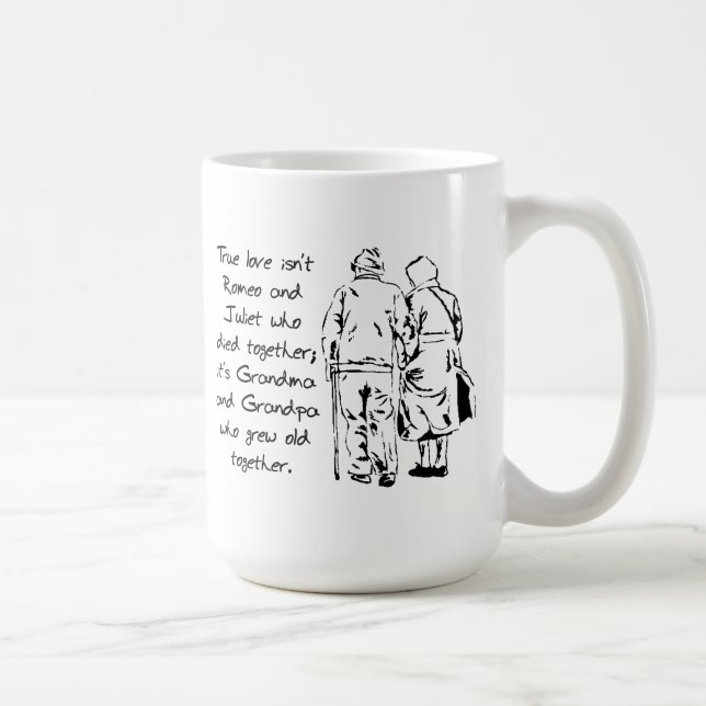 L'Amour Véritable Devient Vieux Amusant Mug Romant (Droite)