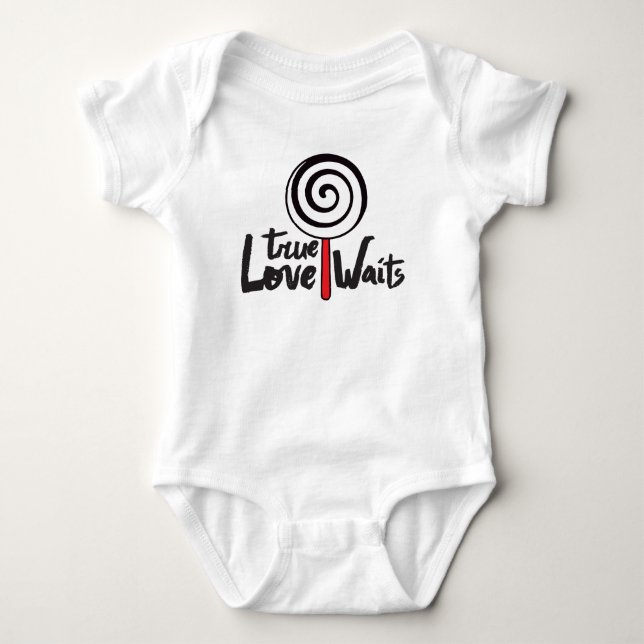 L'amour vrai attend le pullover de bébé inspiré (Devant)