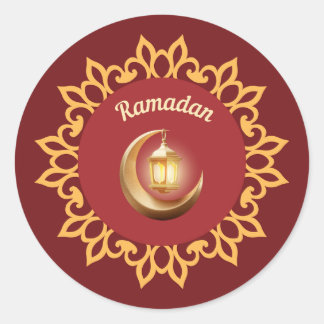 Lampe de Ramadan et croissant autocollant Premium