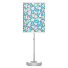 Lampe ronde turquoise et blanche