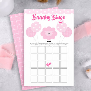 Lampe rose Baby shower mignonne Sweet Bingo Carte