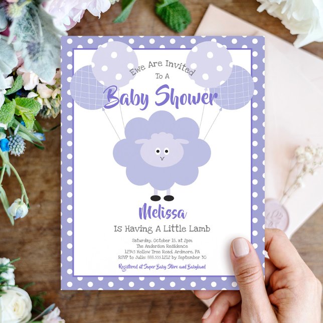 Lampe violette Budget Baby shower mignon Invitatio (Créateur téléchargé)