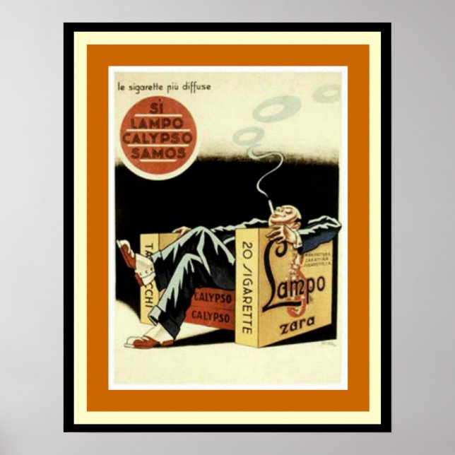 Lampo Calypso Samos Cigarette Annonce Poster (Devant)