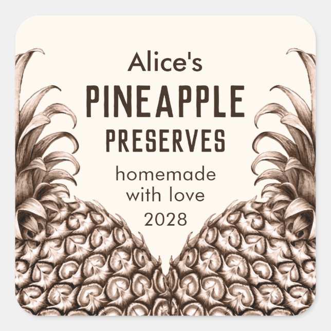 L'ananas préserve le étiquette de mise en conserve (Devant)