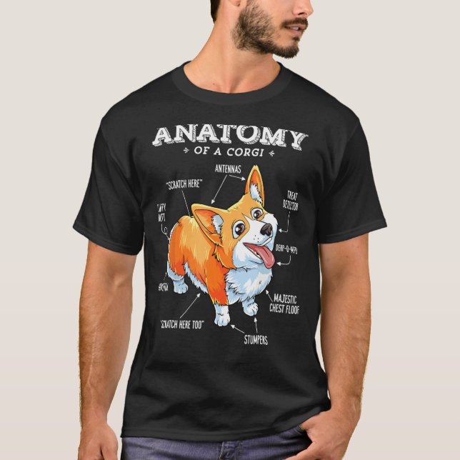 L'anatomie d'un Chien drôle de T-shirt Corgi (Devant)