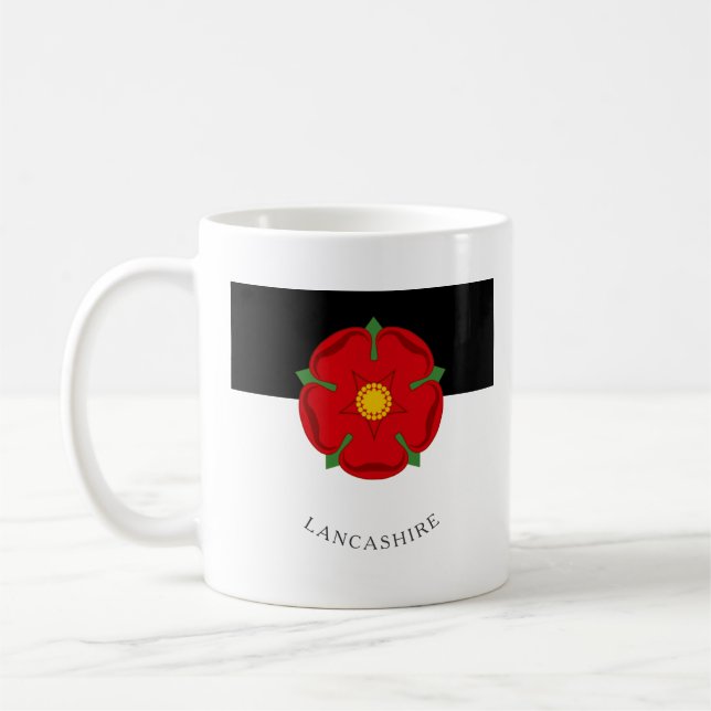 Lancashire Flag Mug - Rose, charbon et coton (Gauche)