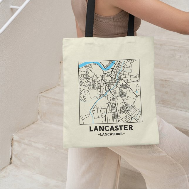 Lancaster, Lancashire City Map Tote Bag (Créateur téléchargé)