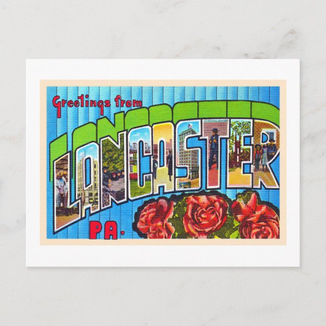 Lancaster Pennsylvania PA Grande lettre carte post (Devant)