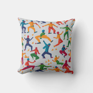 Lance colorée oreiller avec les gens