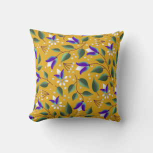 Lance florale oreiller en jaune et violet
