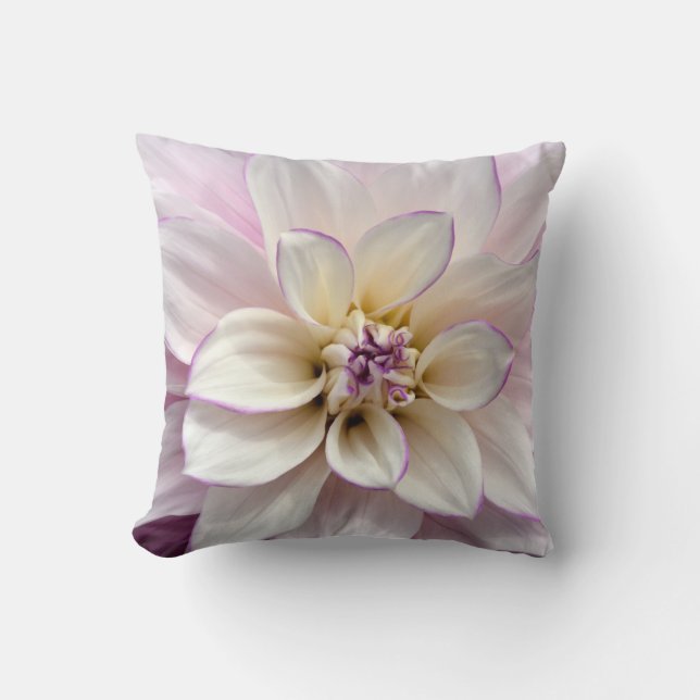 Lance oreiller violet blanc dahlia (Recto)