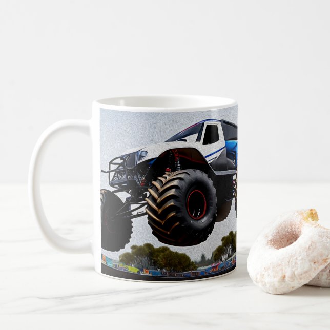 Lancement d'un camion monstre, Mug de café (Avec donut)