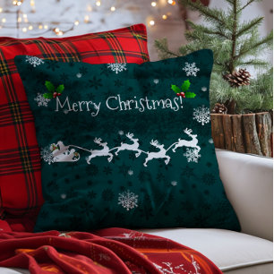 Lancer de Coussin de Noël du Père Noël sarcelle et