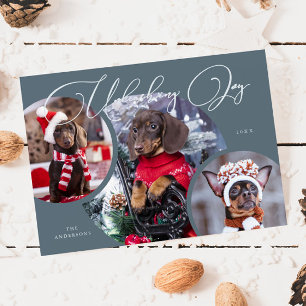 Lancer Joy Slate Blue Dog Photo Carte de vacances