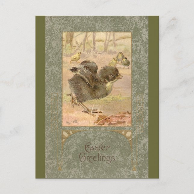 Lancer la carte Vintage de Pâques Chick (Devant)