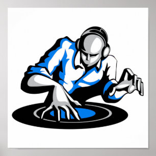 Lancez la fête DJ Poster