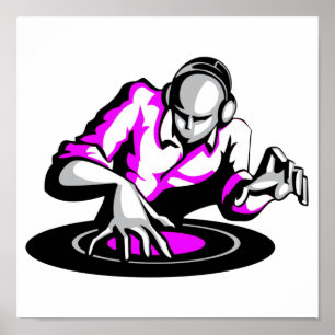 Lancez la fête DJ Poster