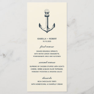 L'Ancre bleue Menu Mariage nautique