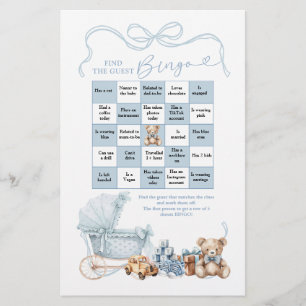 Landeau de bébé Coquette bleue Trouvez le Bingo In