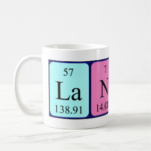 Lander tasse de nom de table périodique