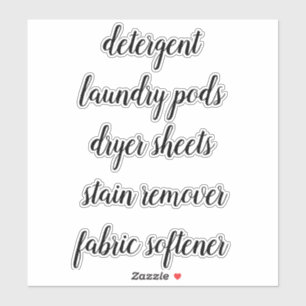 Landry Room Accueil Organisation Sticker Étiquette