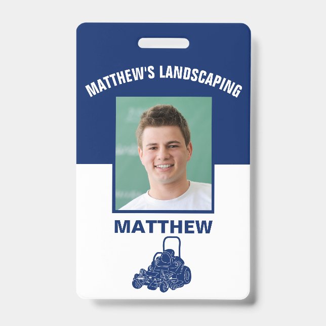 Landscaping Lawn Mowing Business Nametag ID Badge (Avant)