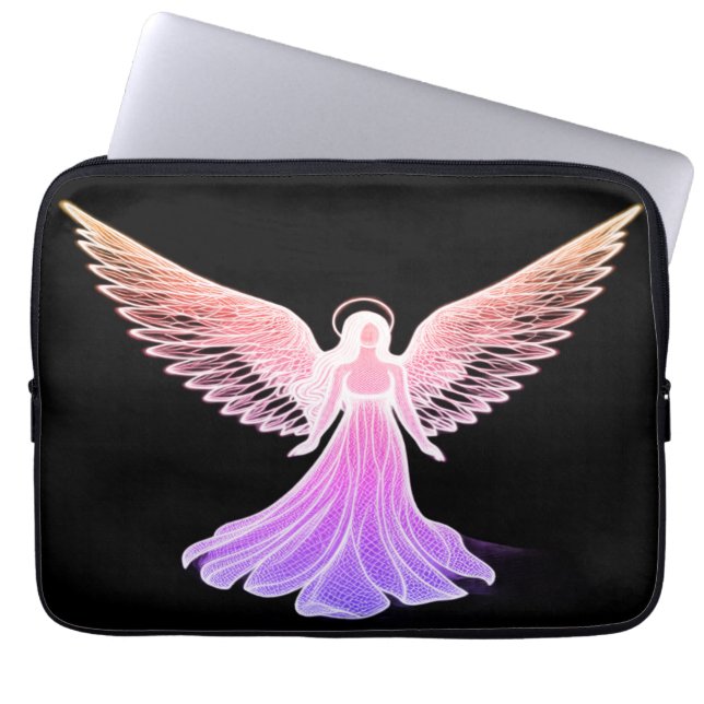 L'ange rose sur un sac à bagage pour ordinateur po (Devant)