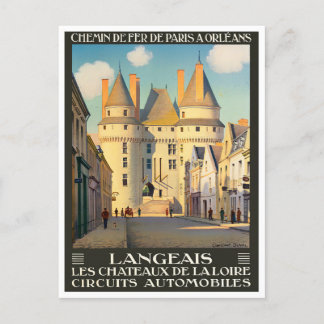 Langeais France voyage vintage Carte postale