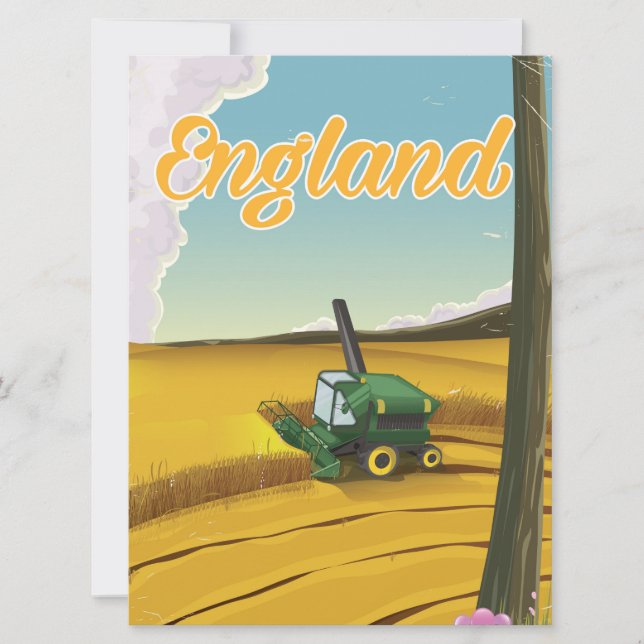 L'Angleterre combine moissonneuse affiche de voyag (Devant)