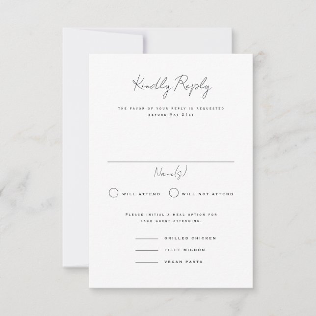 Langley Portrait Wedding Carte RSVP (Devant)