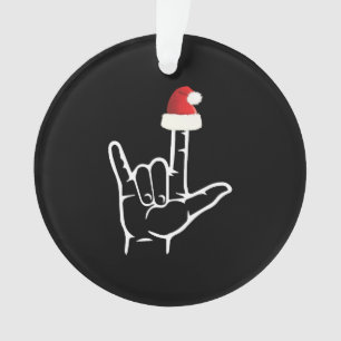 Langue Des Signes Américaine Avec Santa Hat Noël