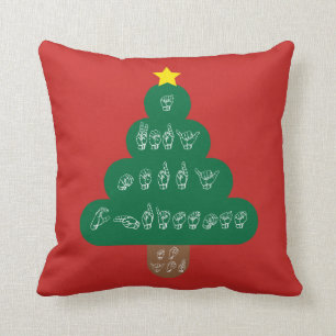 Langue des signes américaine de coussin d'arbre d